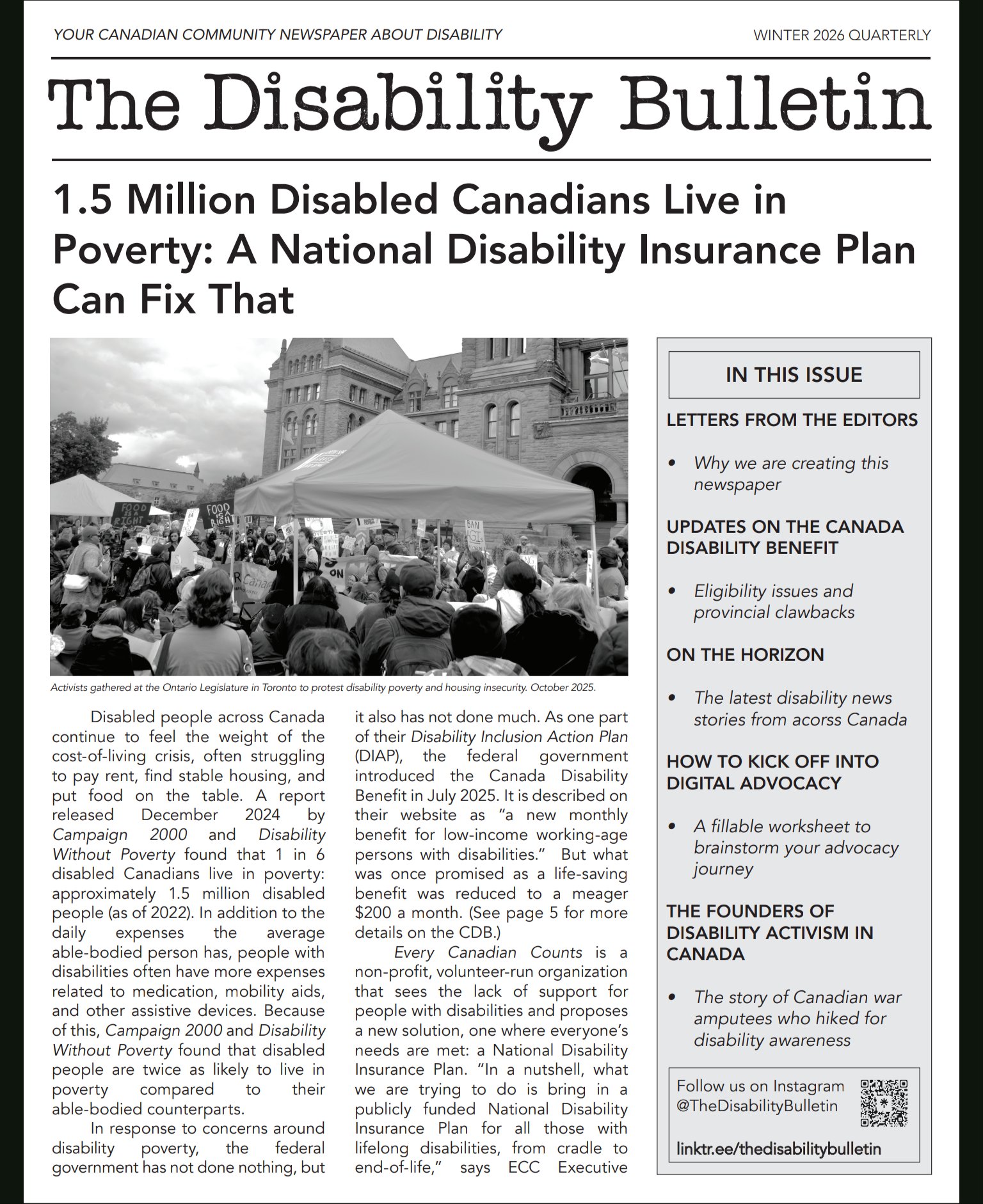 The Disability Bulletin Issue #1 Cover