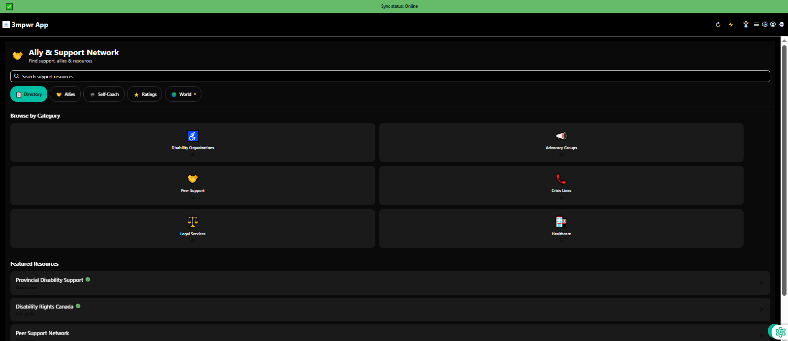 Connect with allies and build your support network for disability advocacy - community organizing - 3mpwrApp