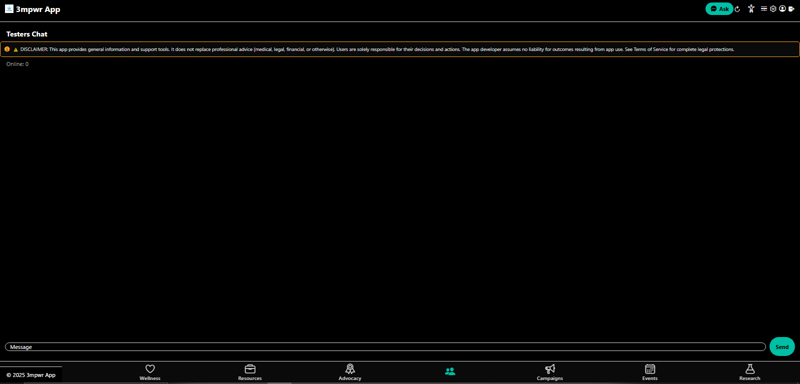Beta Testers Chat room