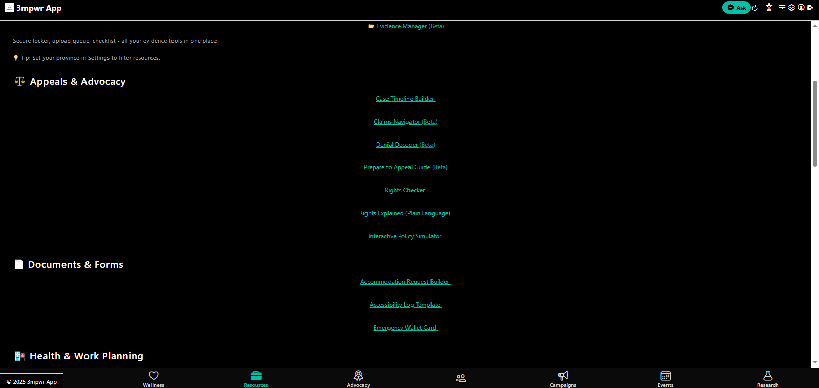 Resources additional features