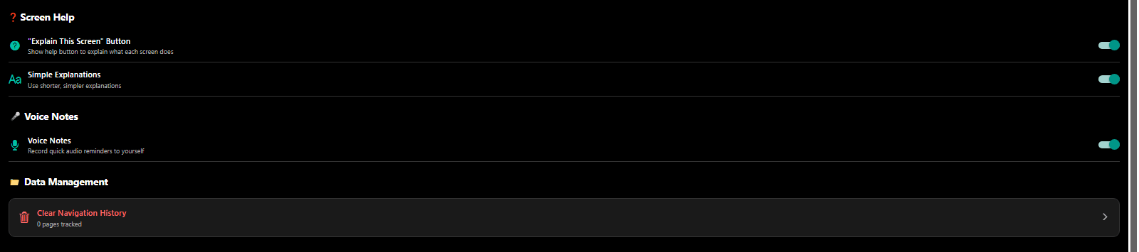 Cognitive comfort customization with reduced animations, quiet interface, focus modes - 3mpwrApp accessibility