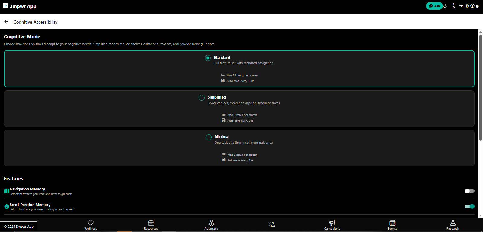 Cognitive accessibility