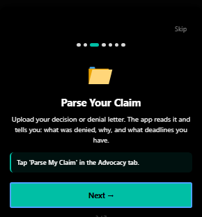 Welcome tutorial step 3 showcasing wellness tracking and health management - 3mpwrApp