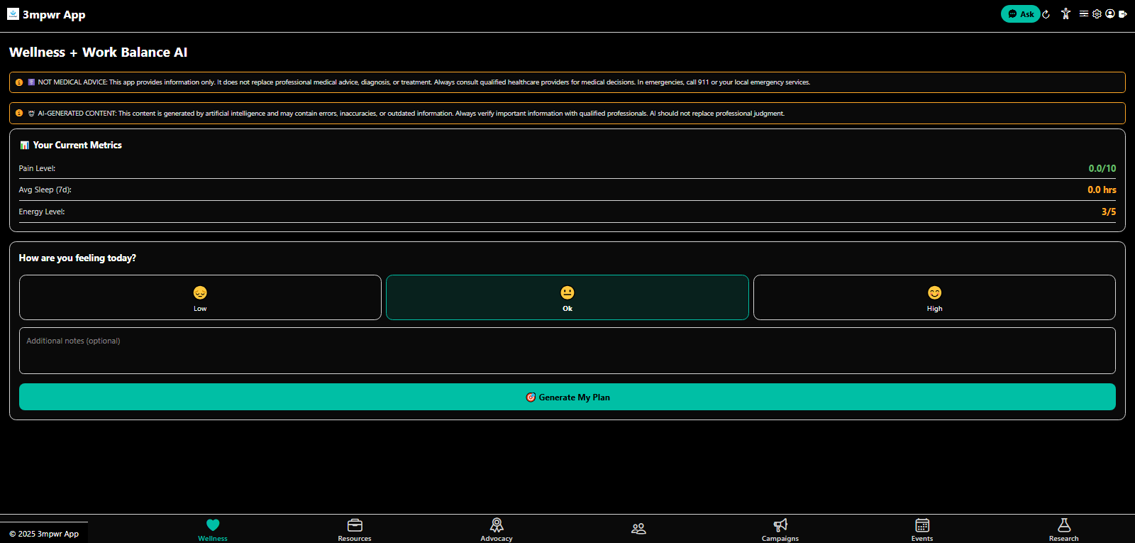 Wellness & Work Balance AI